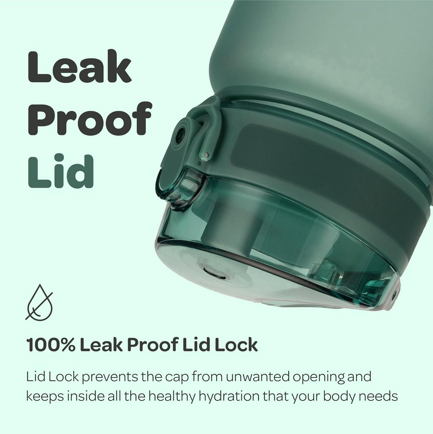 Large BPA-Free Hydracy Water Bottle with Time Marker and Fruit Infuser Strainer - Leak Proof Gym Bottle for Fitness and Outdoors