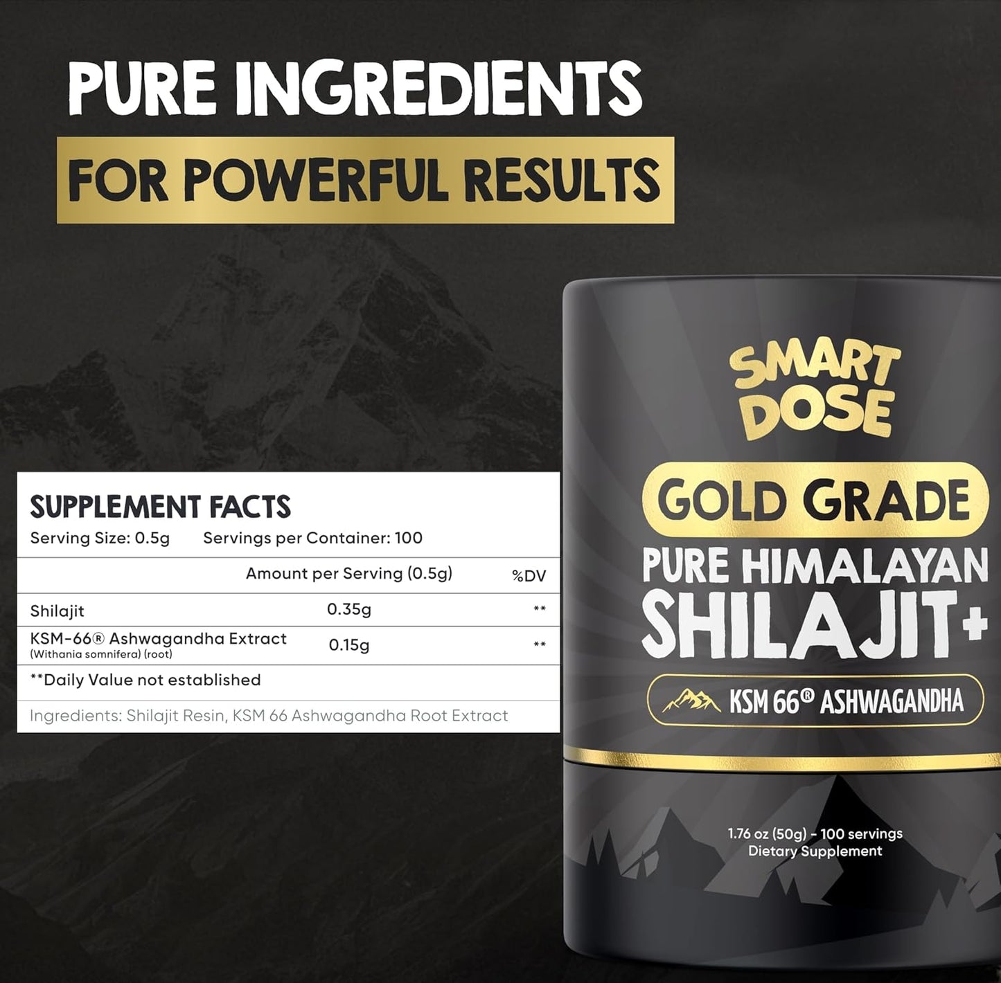 Large Jar of Gold-Grade Himalayan Shilajit Resin with 85% Fulvic Acid - 125 Servings - US Lab Tested for Purity