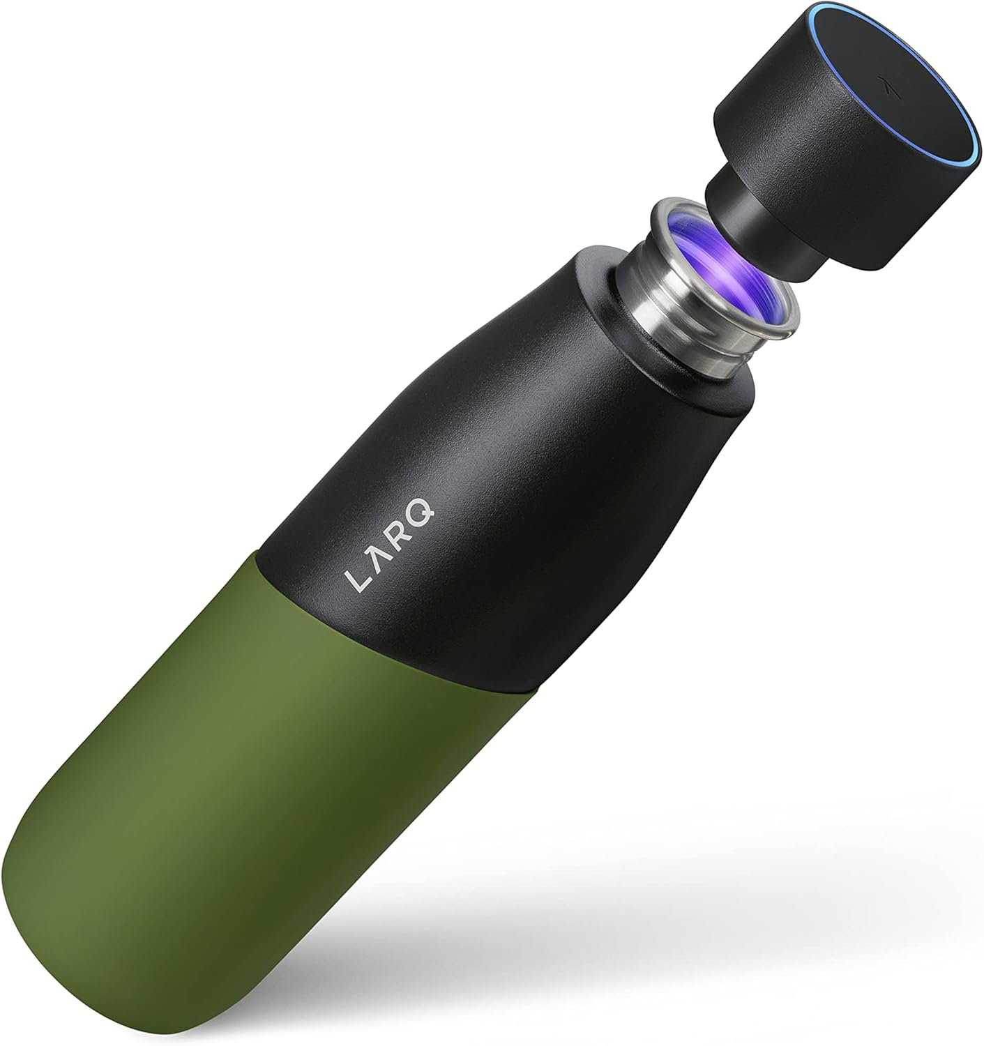 LARQ Bottle Movement PureVis 24 oz - Lightweight Stainless Steel Water Bottle with UV Purifier, Reusable & Travel-Friendly