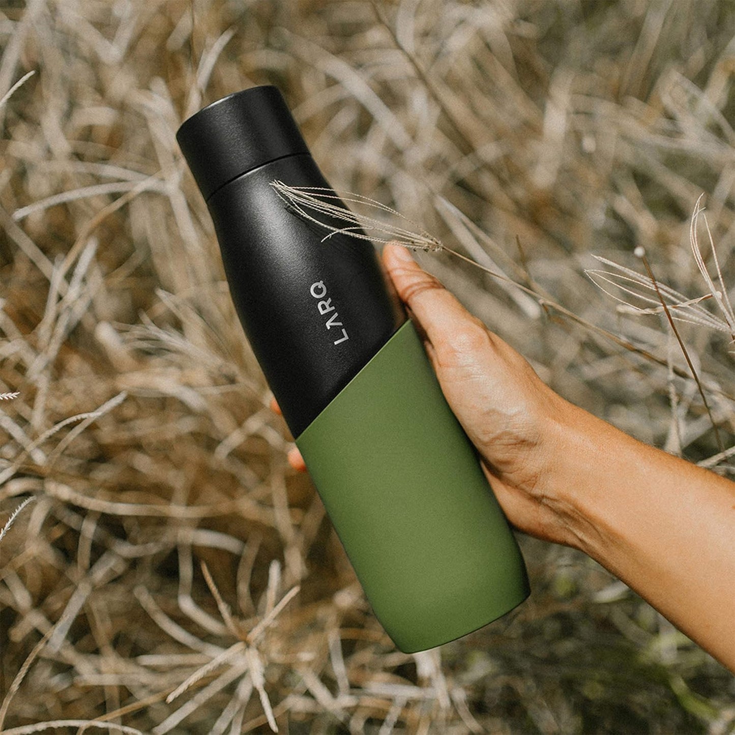 LARQ Bottle Movement PureVis 24 oz - Lightweight Stainless Steel Water Bottle with UV Purifier, Reusable & Travel-Friendly