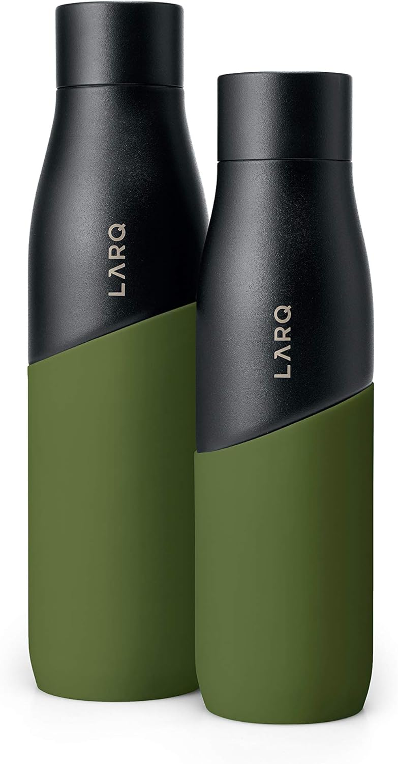 LARQ Bottle Movement PureVis 24 oz - Lightweight Stainless Steel Water Bottle with UV Purifier, Reusable & Travel-Friendly