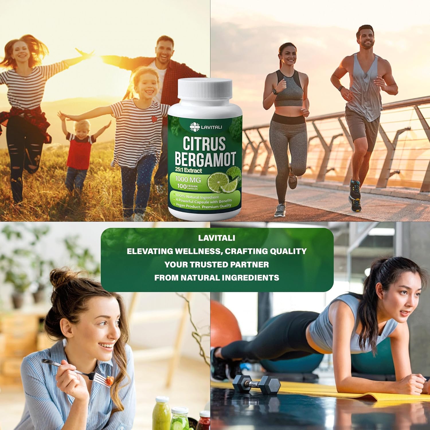 LaVitali Citrus Bergamot Extract Capsules - 100 Veggie Caps, 1000mg, Non-GMO, Gluten-Free, Vegetarian