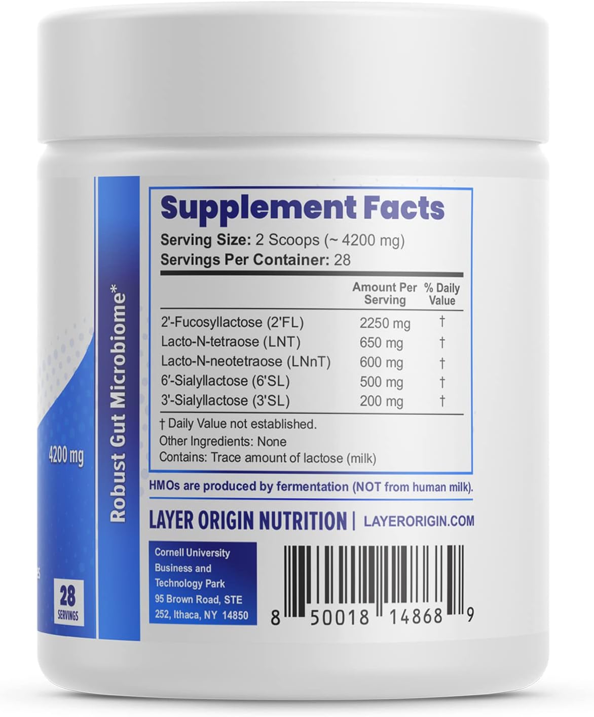 Layer Origin SuperHMO Prebiotic Mix: 5 HMOs for Gut, Digestion, Brain Health - Powder, 28 Servings