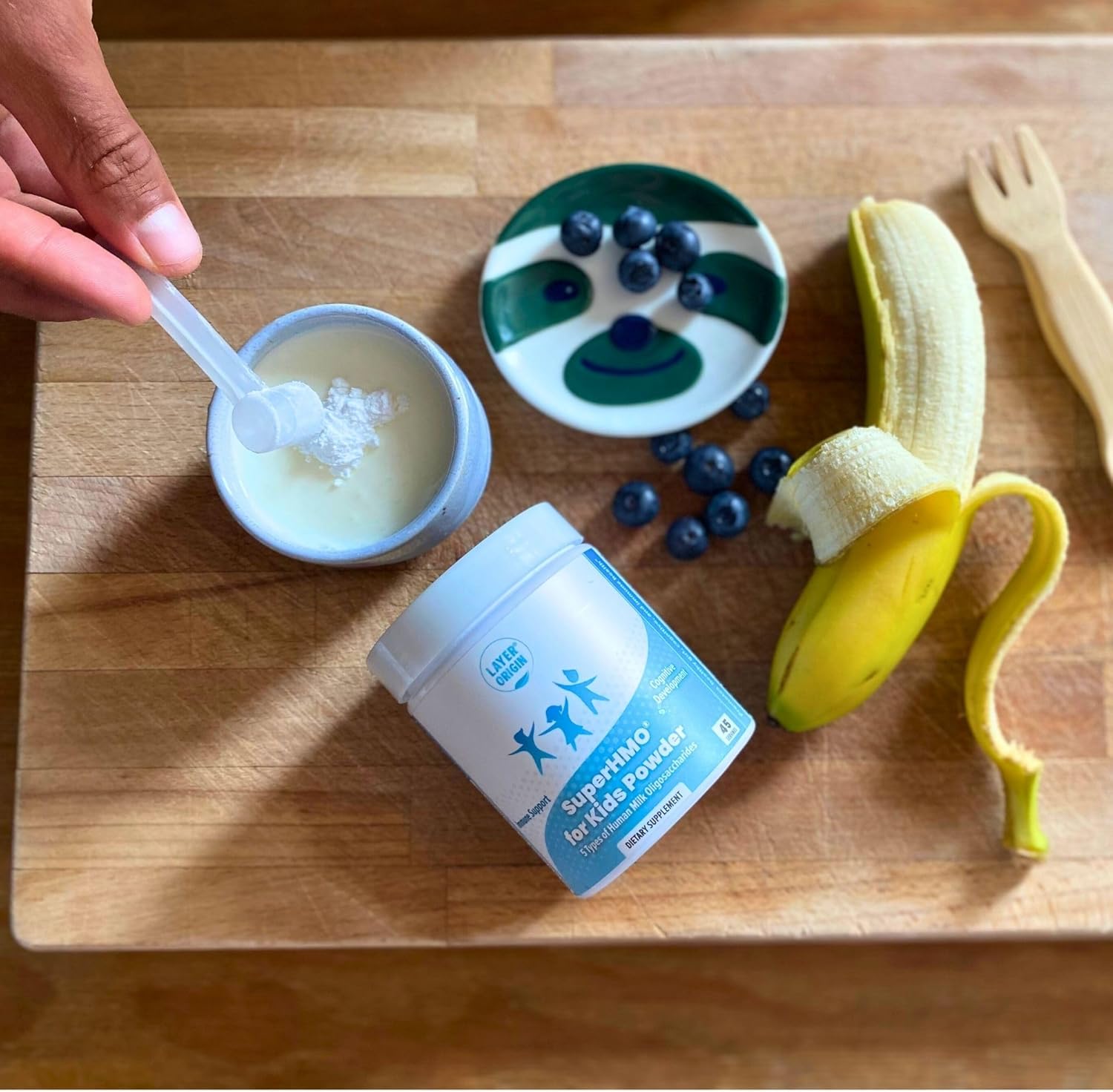 Layer Origin SuperHMO Prebiotic Mix for Kids - 5 HMOs Promoting Gut, Digestion, and Cognitive Health - Powder with 45 Servings