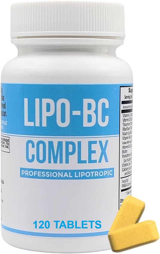 Legere Pharmaceuticals Lipo B-Complex Tablets for Energy & Wellness - Natural Lipotropic Supplement with Dietary Nutrients (120 Tablets)