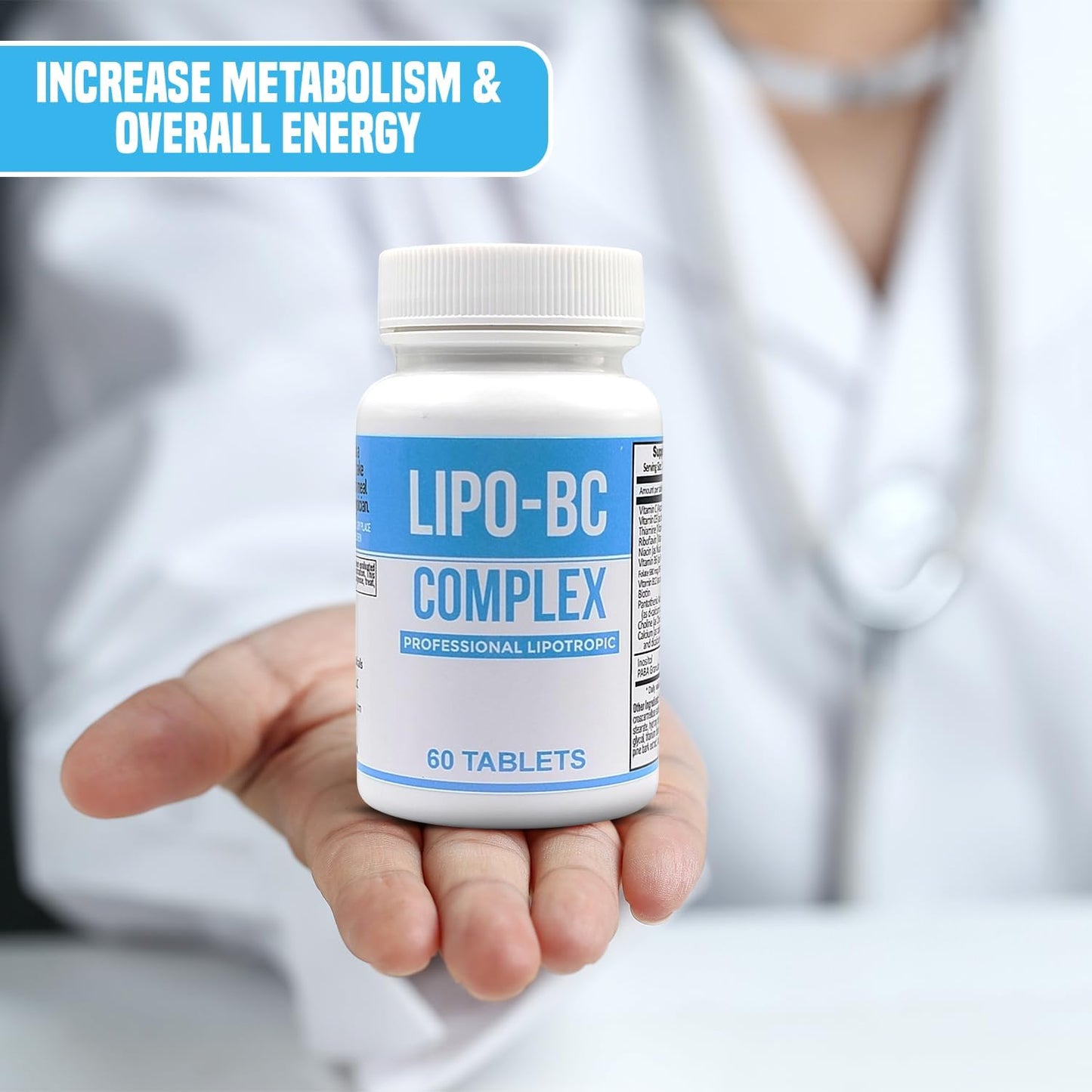 Legere Pharmaceuticals Lipo B-Complex Tablets for Energy & Wellness - Natural Lipotropic Supplement with Dietary Nutrients (120 Tablets)