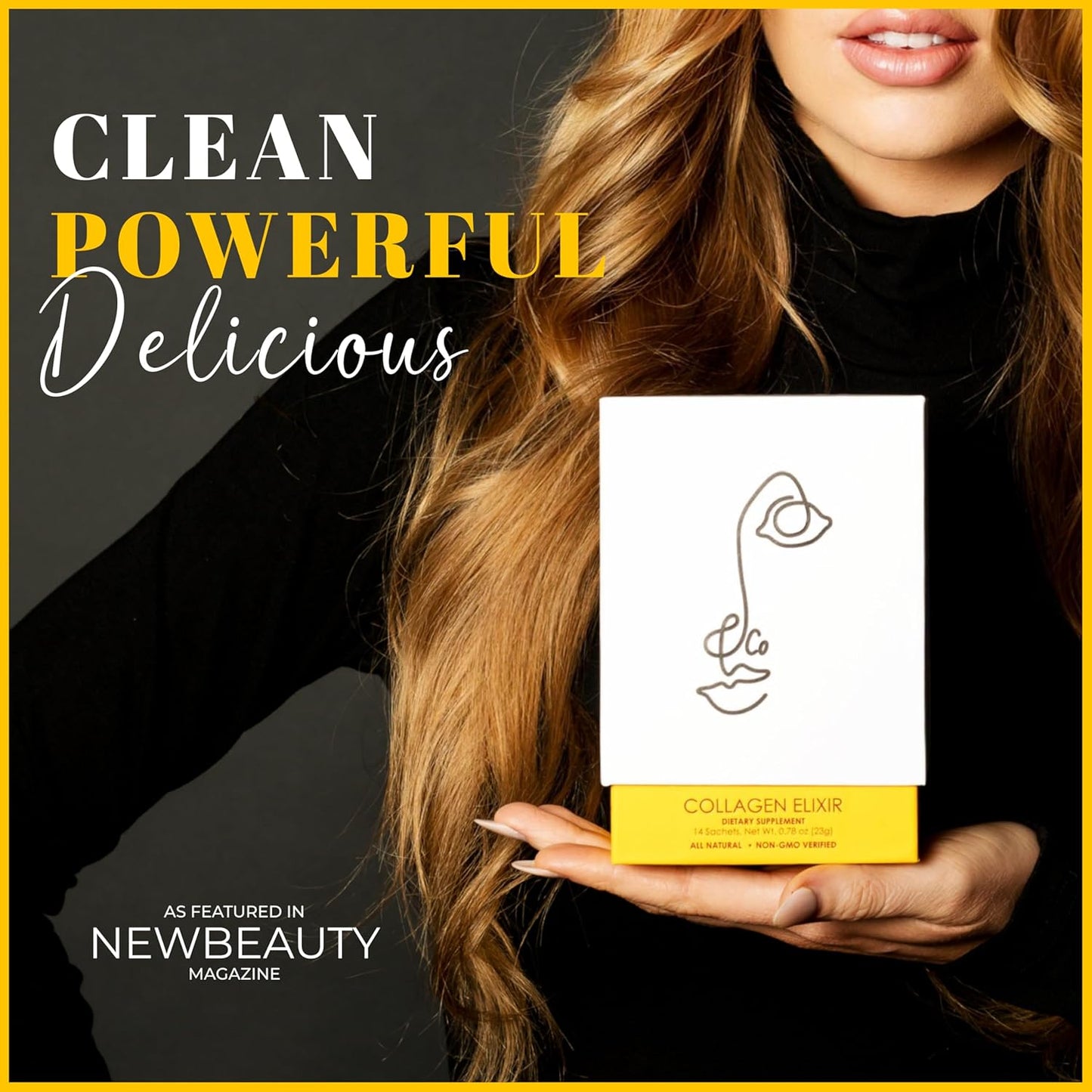 Lemon & Co. Collagen Water with Marine Collagen, Vitamin C, and Organic Lemons - Sugar-Free and Non-GMO - 14 Packets for Hair, Skin, and Nails