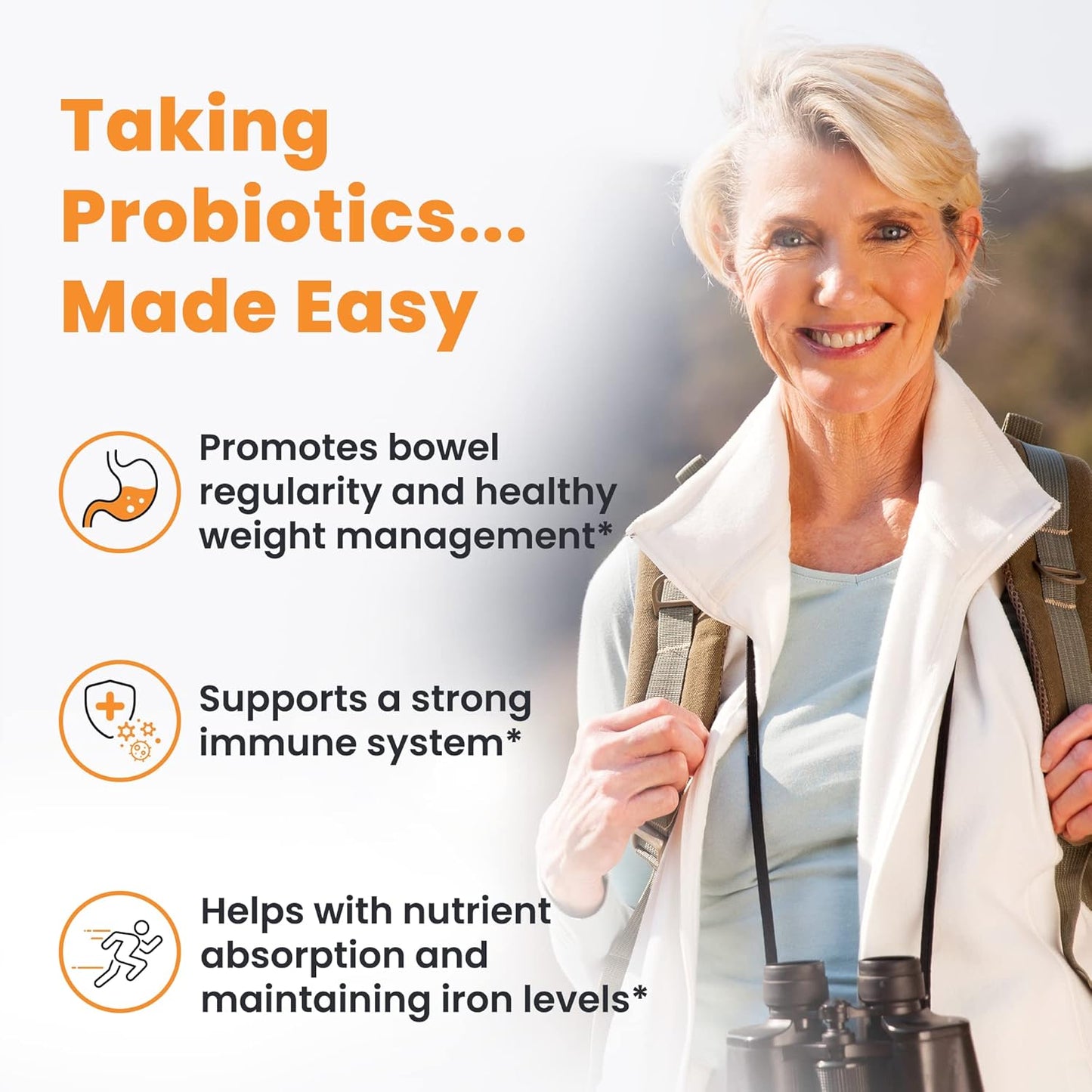 Lemon Flavored Ombre Daily Care Probiotic Powder - 30 Packets, 12 Billion CFU - Promotes Digestive Health for Women, Men, & Kids