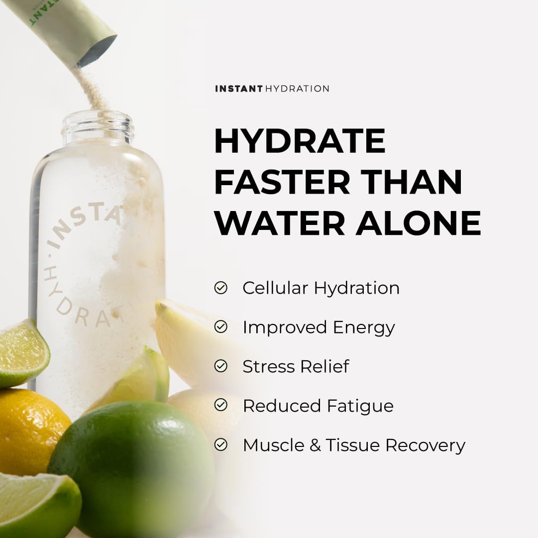 Lemon Lime Electrolyte Powder Packets with Zero Sugar - Keto, Vegan, Gluten-Free - 30 Sticks for Hydration and Recovery