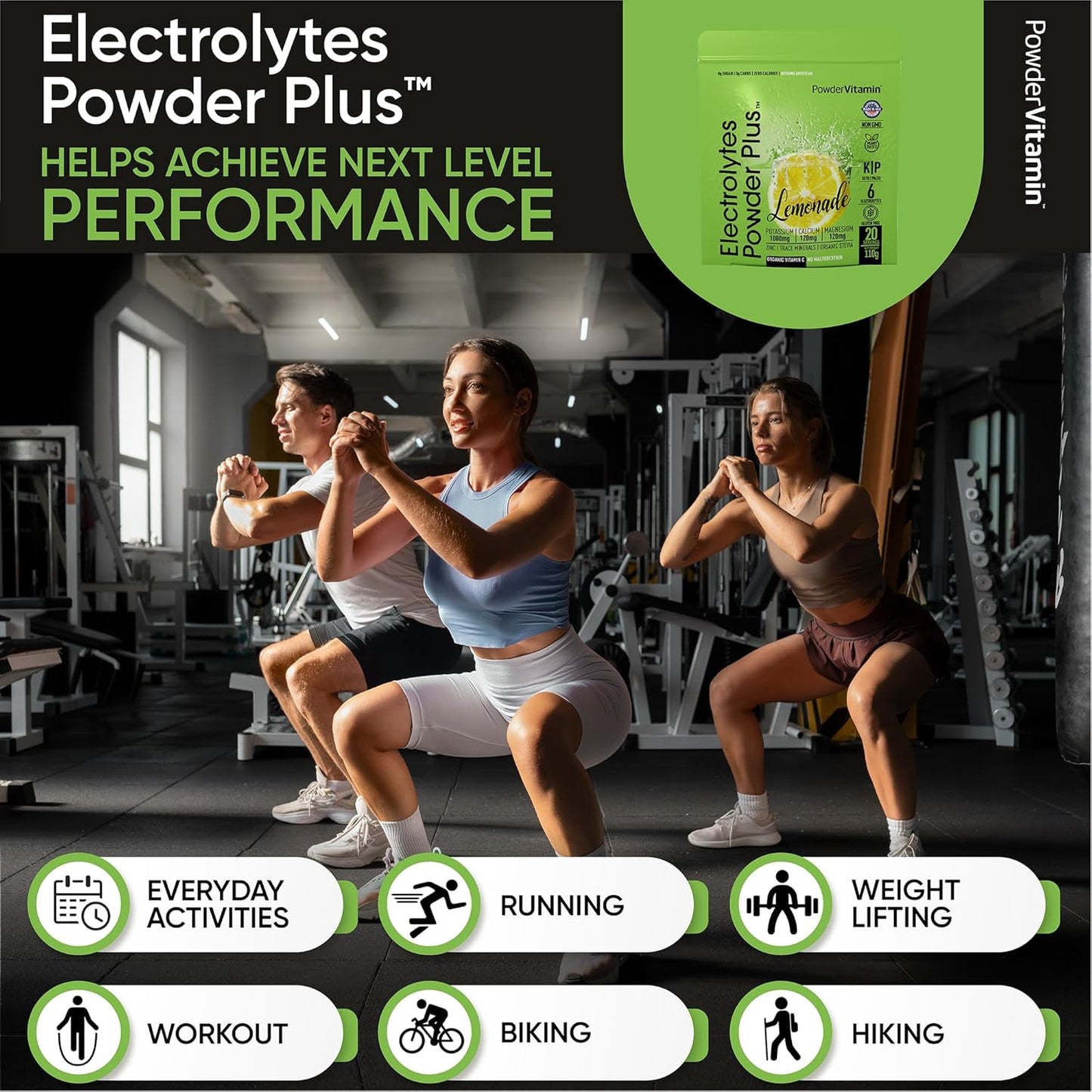 Lemonade Electrolyte Powder with Pink Himalayan Salt - Keto Friendly, Sugar Free - 20 Servings of Powder Vitamin Electrolytes for Hydration