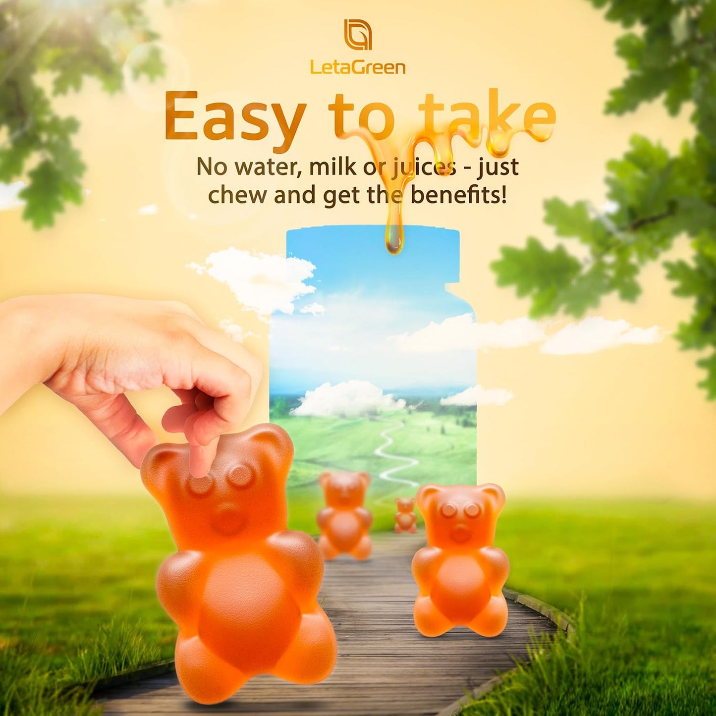 LetaGreen Black Seed Oil Gummies with Biotin, Ashwagandha, ACV, and Superfood Blend - 500mg Seed Oil, 500mcg Biotin, 200mg Ashwagandha, 100mg ACV, and More