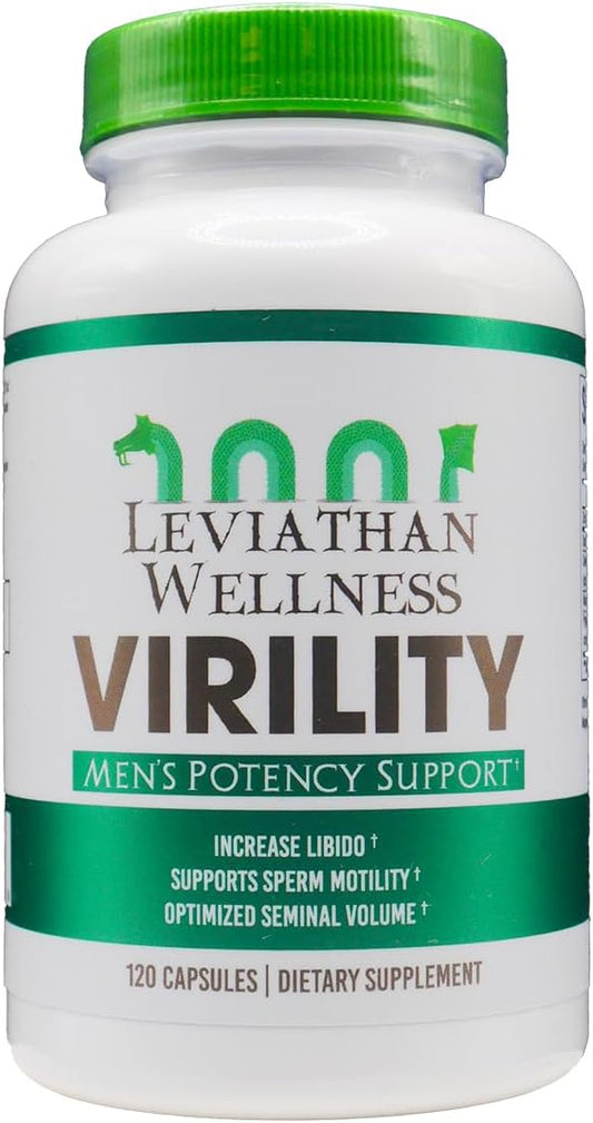 Leviathan Wellness Virility Capsules - Men's Potency Support, 120 Count, 30 Servings