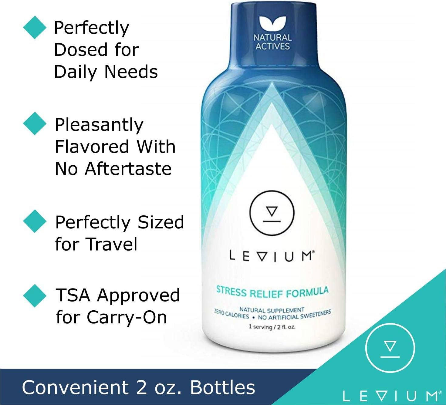 Levium Stress Relief Liquid Shots, 12 Count Sample - Natural Mood Boosting Vitamin Supplement