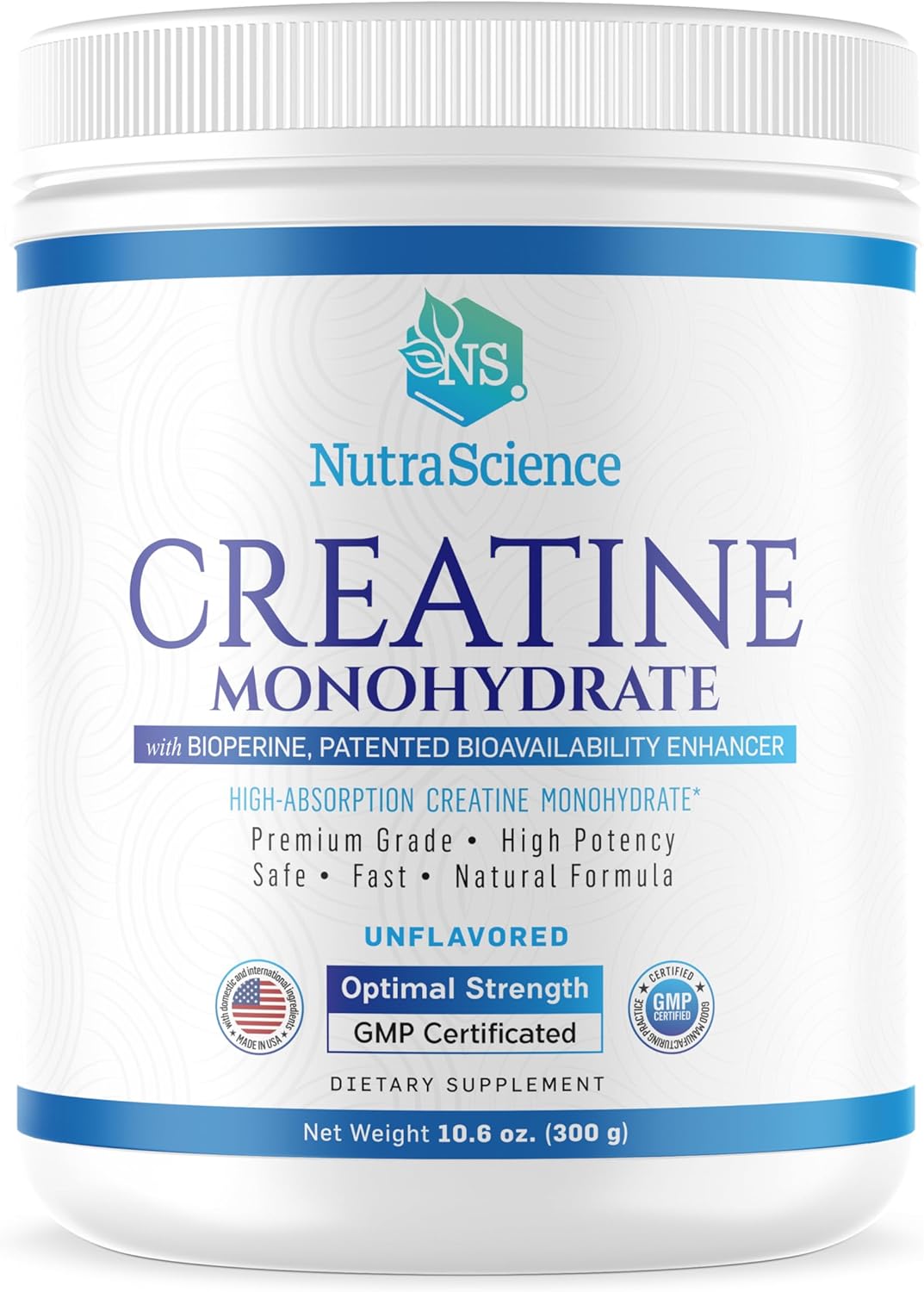 Liarminoo NutraScience Creatine Monohydrate Powder: Supports Lean Muscle Growth & Recovery, 60 Servings, 5000mg Per Serving, Unflavored - GMP Certified & Vegan Friendly