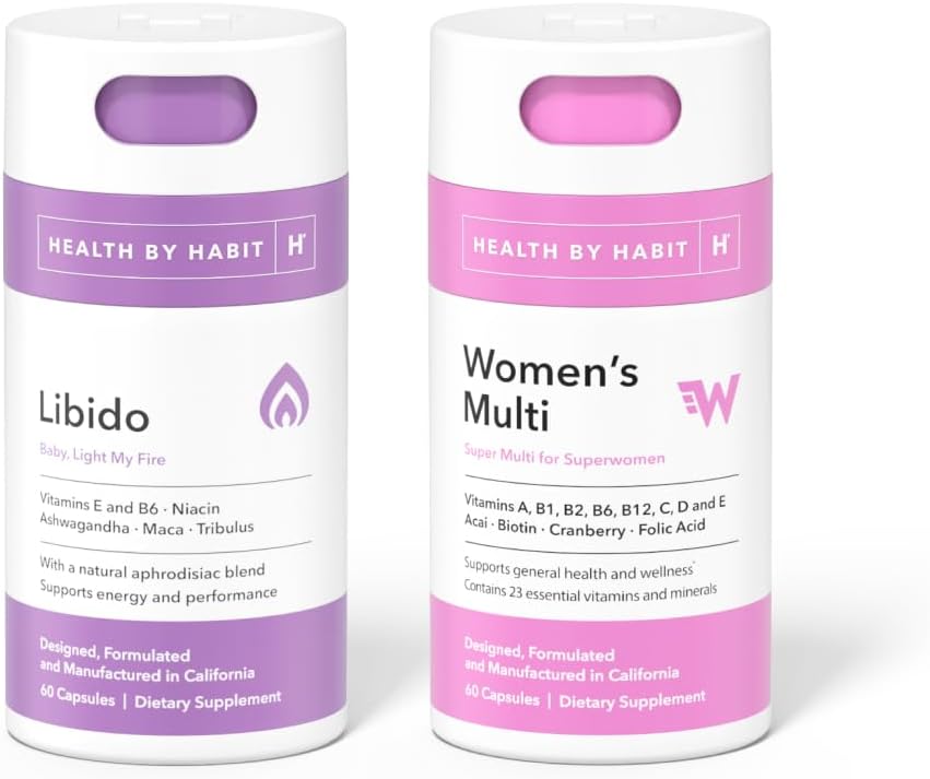 Libido and Women's Multi Supplement Bundle - Health By Habit Feeling Yourself Kit (60 Capsules Each), Non GMO & Sugar Free