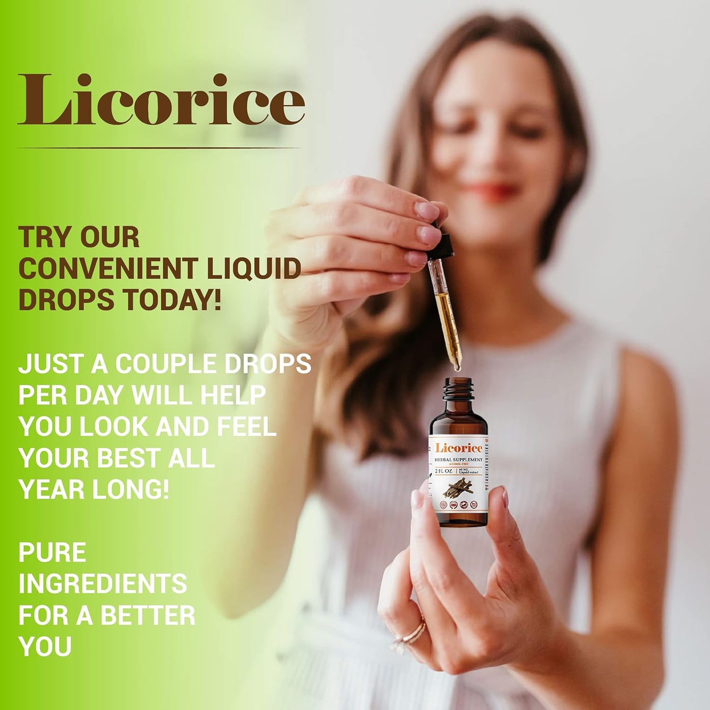 Licorice Root Extract Supplement - Herbal Immune Support for Digestion, Respiratory Health, and Fatigue - Non-GMO Formula - 2 Fl Oz Bottle