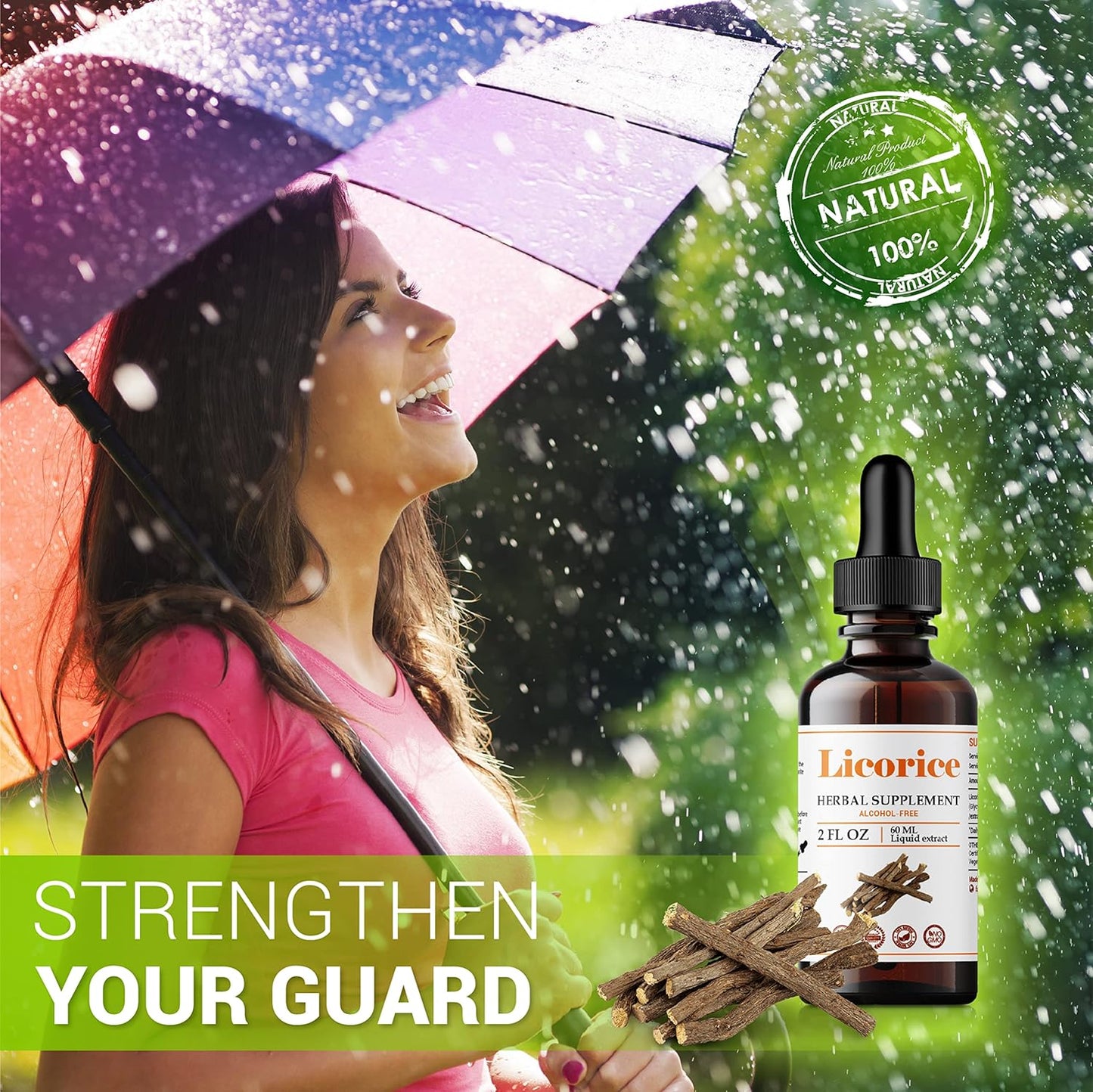 Licorice Root Extract Supplement - Herbal Immune Support for Digestion, Respiratory Health, and Fatigue - Non-GMO Formula - 2 Fl Oz Bottle