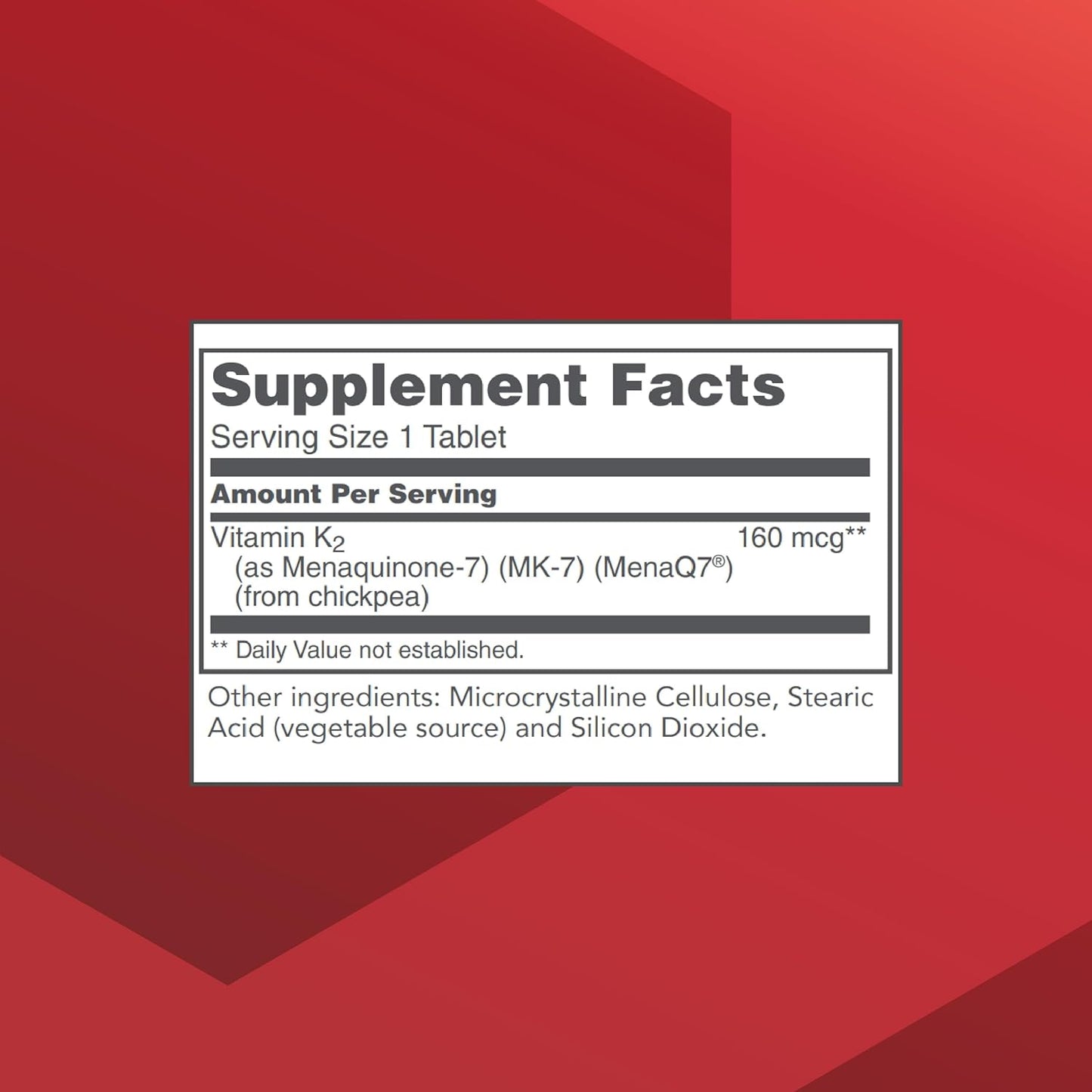 Life Balance Protocol MK-7 Vitamin K2 160mcg Tablets - Bone Health & Vascular Elasticity Support - Non-GMO Vegan VIT K Supplement