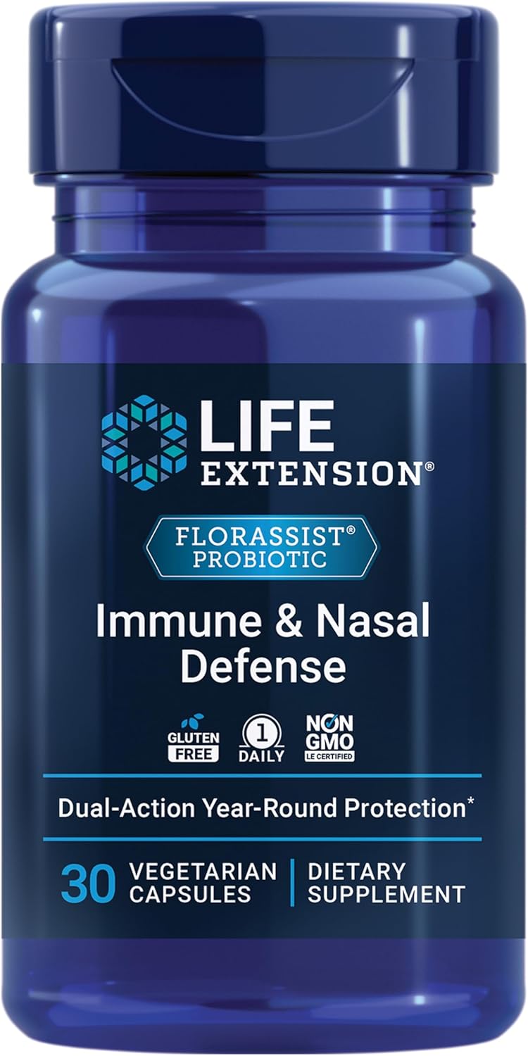 Life Extension FLORASSIST® Immune & Nasal Defense Capsules - L. rhamnosus CRL1505 for Immune Support, Nasal Health, Seasonal Wellness - 30ct Vegan, Non-GMO, Gluten-Free - 1 Daily