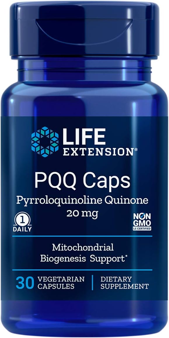 Life Extension PQQ Caps - Pyrroloquinoline Quinone 20mg, 60 Vegetarian Capsules (2 Bottles)