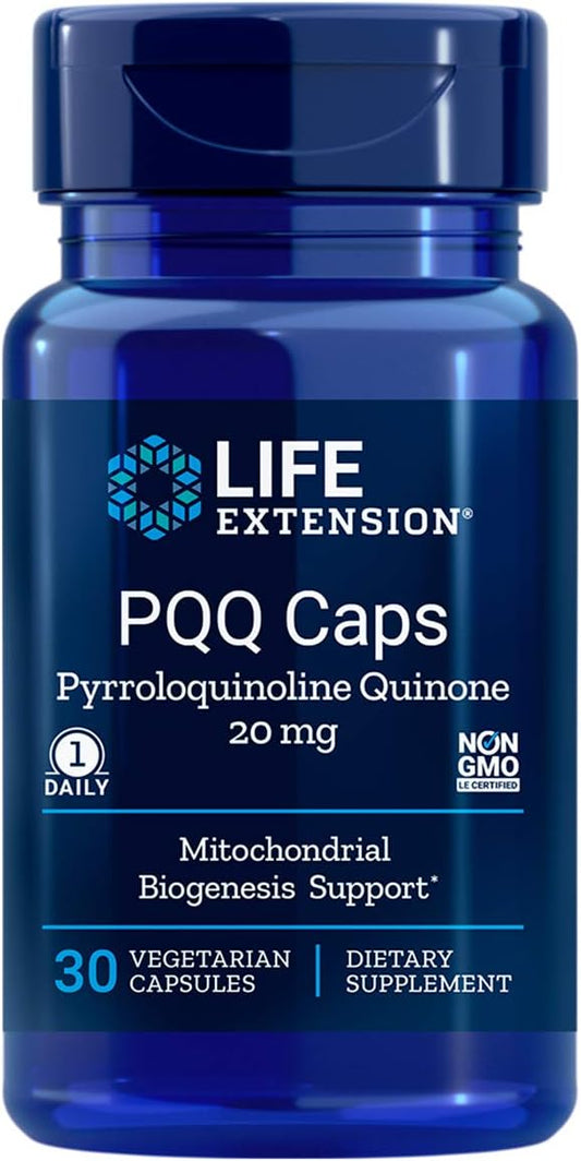 Life Extension PQQ Caps - Pyrroloquinoline Quinone 20mg, 60 Vegetarian Capsules (2 Bottles)