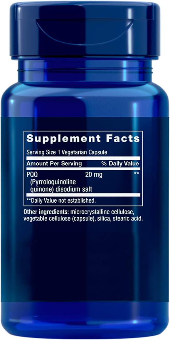 Life Extension PQQ Caps - Pyrroloquinoline Quinone 20mg, 60 Vegetarian Capsules (2 Bottles)