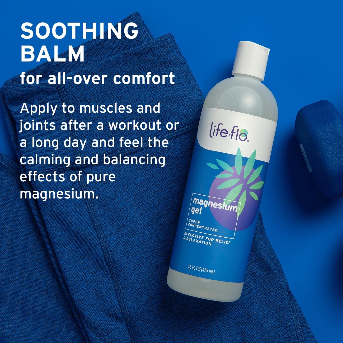 Life-flo Magnesium Gel - Pure Magnesium Chloride from Ancient Zechstein Seabed - Soothing Relief for Muscles and Joints - 16oz, 60-Day Guarantee