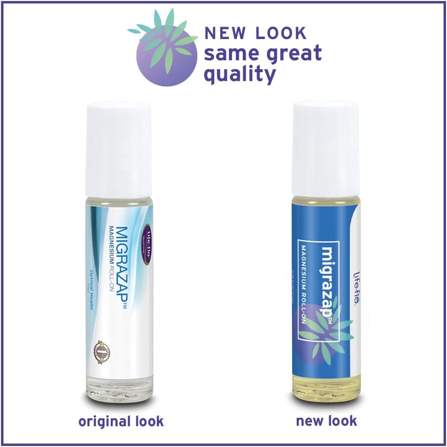 Life-flo Migrazap Magnesium Roll On - Natural Headache Relief, 0.24 fl oz