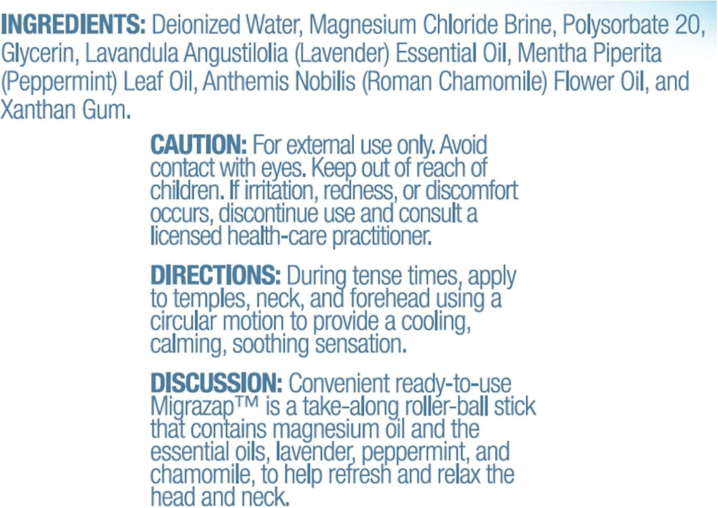 Life-flo Migrazap Magnesium Roll On - Natural Headache Relief, 0.24 fl oz