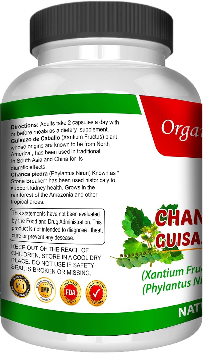 Life Naturals Guizazo Plus: 120 Capsules of Guisazo de Caballo and Chancapiedra for Pure Chanca Piedra Support