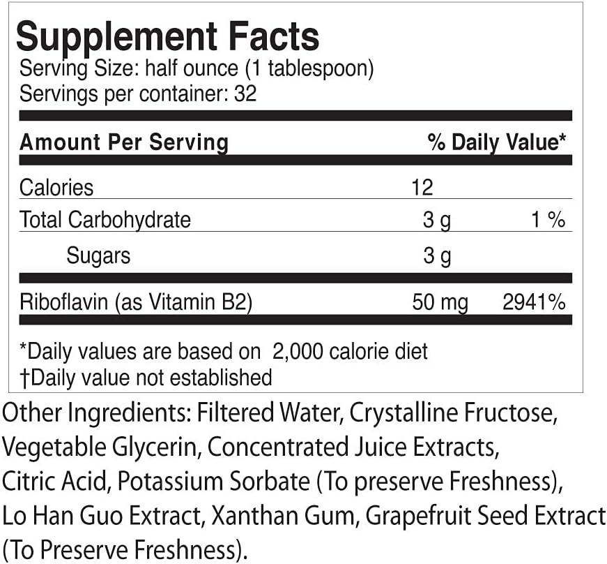 Life Solutions Vitamin B2 - Liquid Dietary Supplement with 50mg Riboflavin Per Serving - Highly Bioavailable, Pharmacist Formulated, Rapid-Sorb Technology for Efficient Nutrient Absorption - 16 fl oz