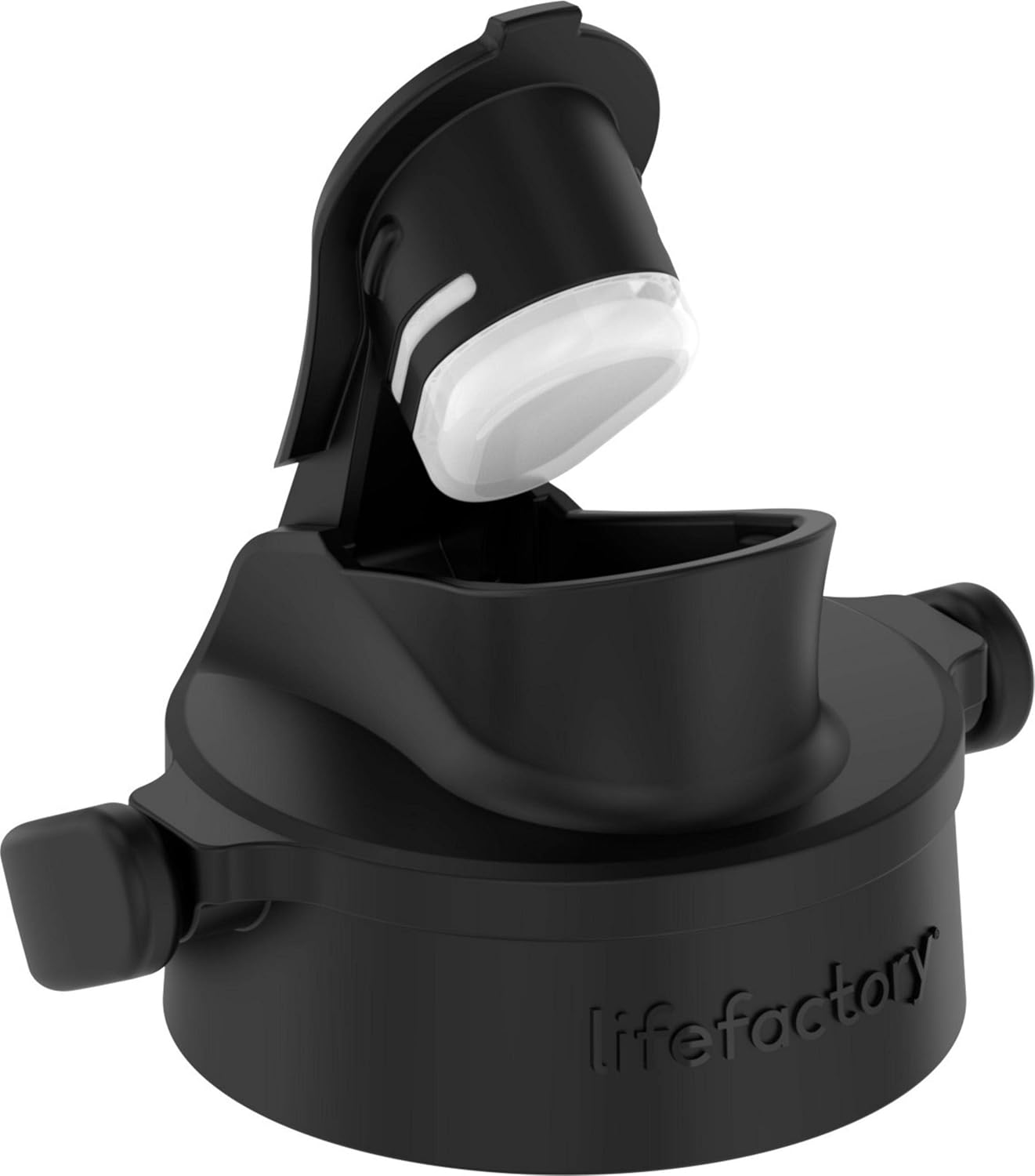 Lifefactory Active Flip Cap Accessory in Onyx Black for 12, 16, and 22-Ounce Glass Bottles