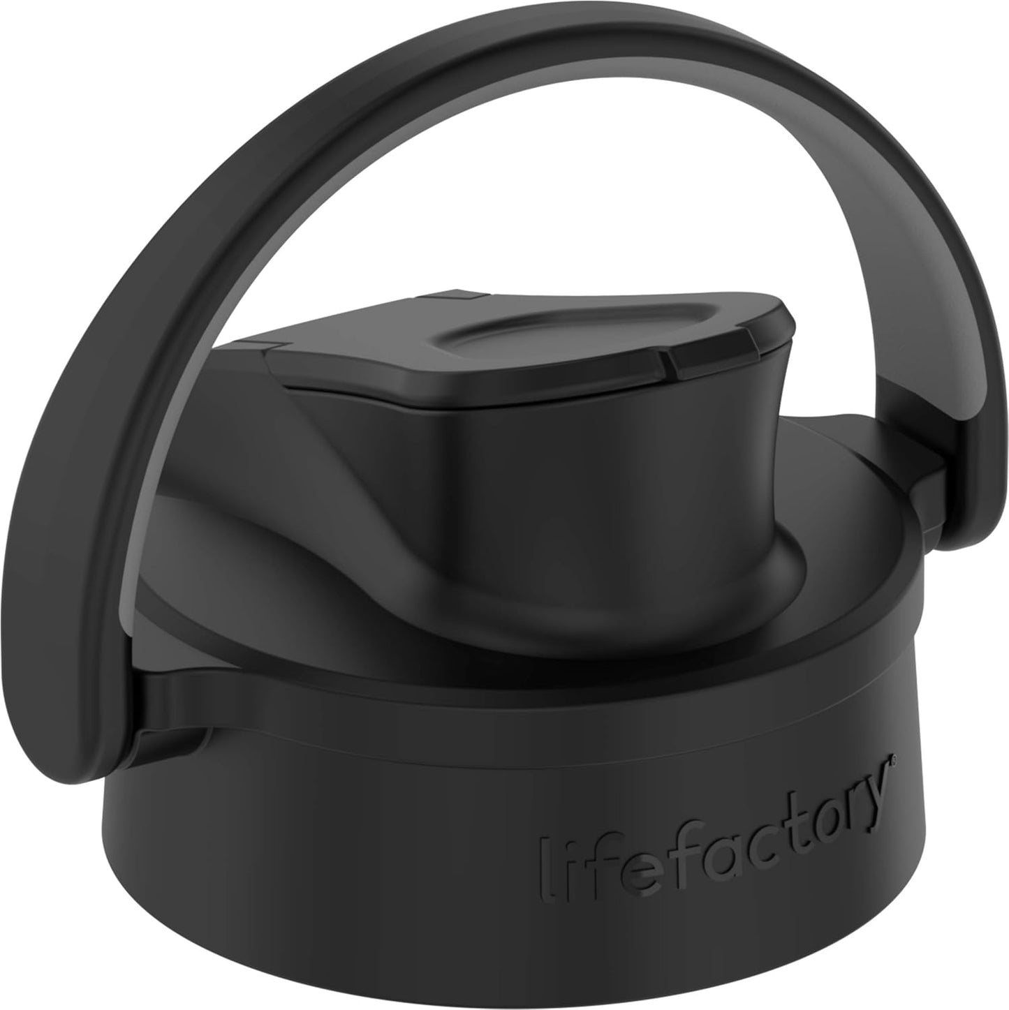 Lifefactory Active Flip Cap Accessory in Onyx Black for 12, 16, and 22-Ounce Glass Bottles