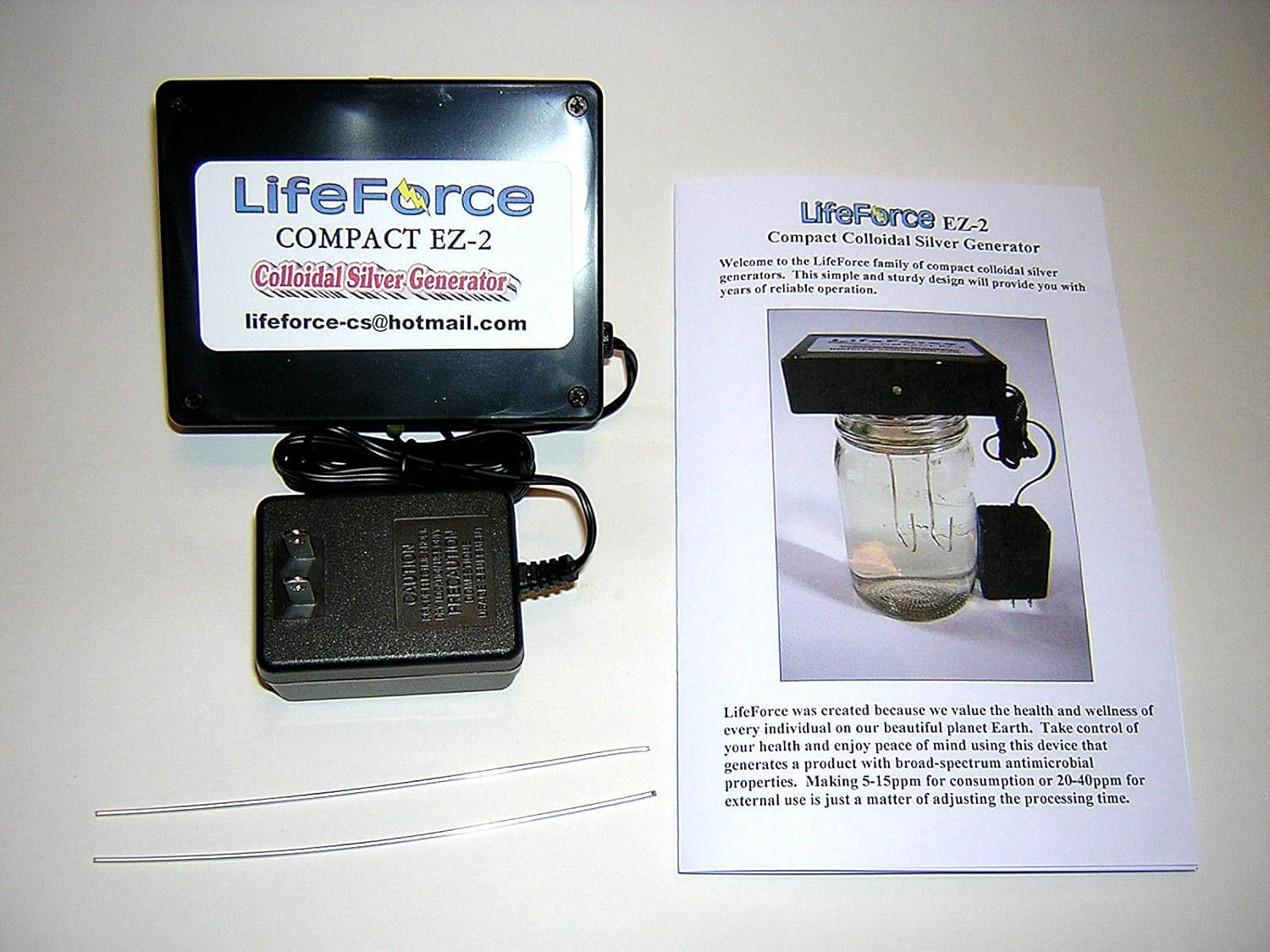 LifeForce Devices Compact EZ-2 Barebones Colloidal Silver Generator Kit with 14 Gauge Wires