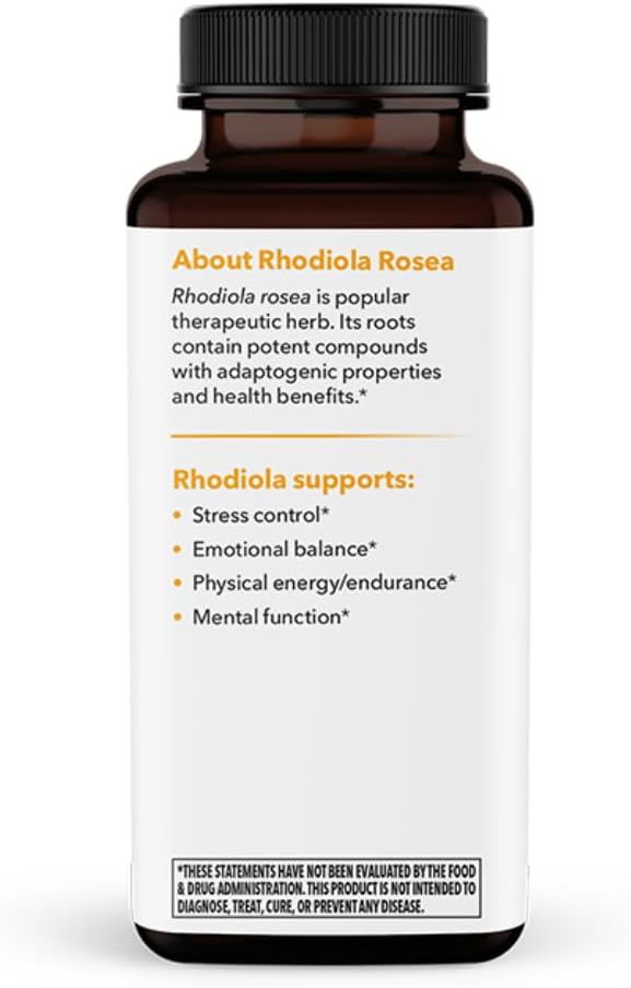 LifeSeasons Essentials Rhodiola Root Capsules - Promotes Stress Relief, Sleep Quality, Cognitive Function - Natural Calm Support - 600mg - 30 Day Supply