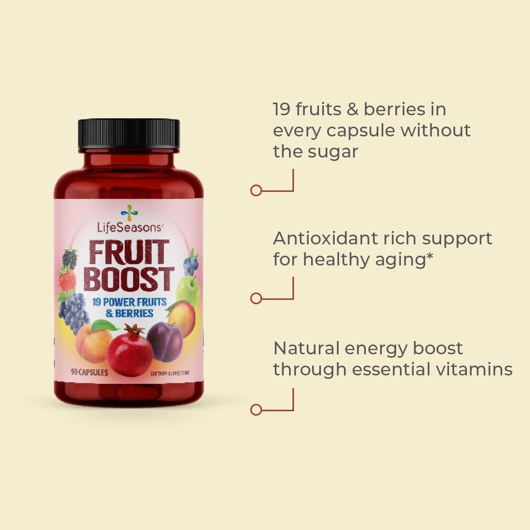 LifeSeasons Fruits & Veggies Supplements: Immunity & Wellness Boost - 40 Superfoods - Vitamins, Minerals, Antioxidants - 3X Potency - 90 Count x2