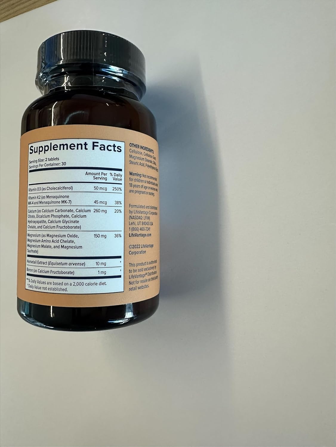 LifeVantage D3+ - Immune Support Supplement with Vitamin K2, Magnesium, and Calcium - 60 Tablets - Non-GMO, Gluten-Free, Vegetarian