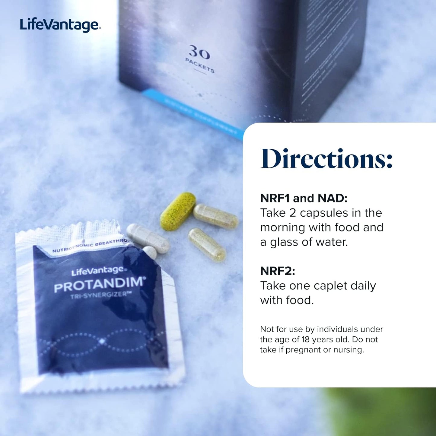 LifeVantage Protandim Tri-Synergizer Bundle - Mitochondrial and NRF2 Activator Supplement - 60 Caps NRF1, 30 Caps NRF2, 30 Caps NAD