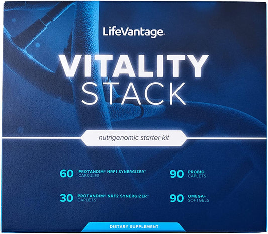 LifeVantage Vitality Stack Travel Kit with Protandim NRF1, NRF2 Synergizer, Probio, Omega, and Nutrigenomic Starter Kit