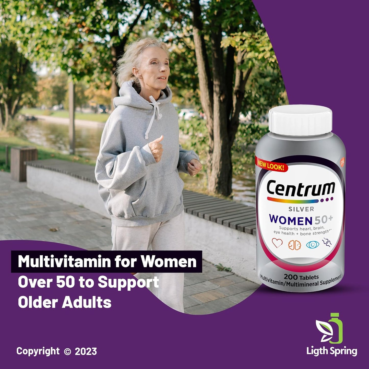 LightSpring Centrum Silver Multivitamin for Women 50+ 200 Count with Vitamin D3 and B Vitamins, Supports Memory - A to Z Better Ligth&Spring Guide