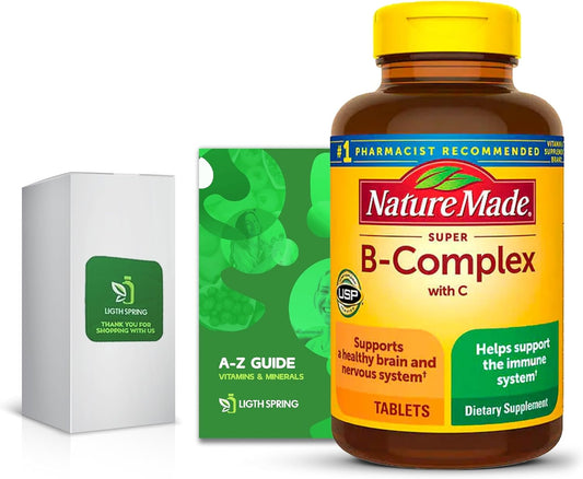 LightSpring Super B-Complex with Vitamin C - 460 Tablets for Full Spectrum Nutrition (2 Items)
