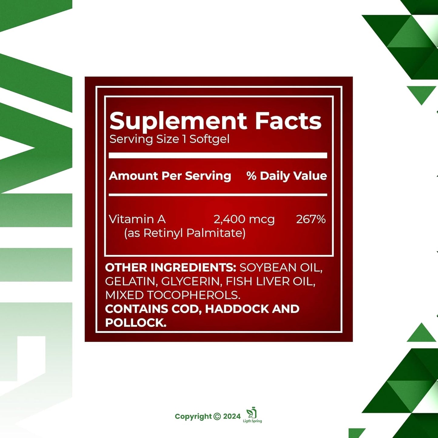 LightSpring Vitamin A Supplement 2400 mcg Softgels Bundle with Exclusive A to Z Vitamins & Minerals + Weekly Pill Organizer