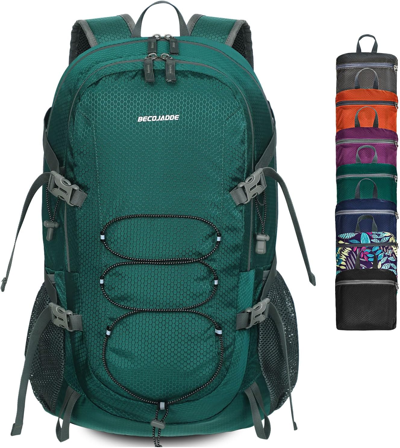 Lightweight 40L Hiking Backpack for Women and Men - Green Daypack for Travel