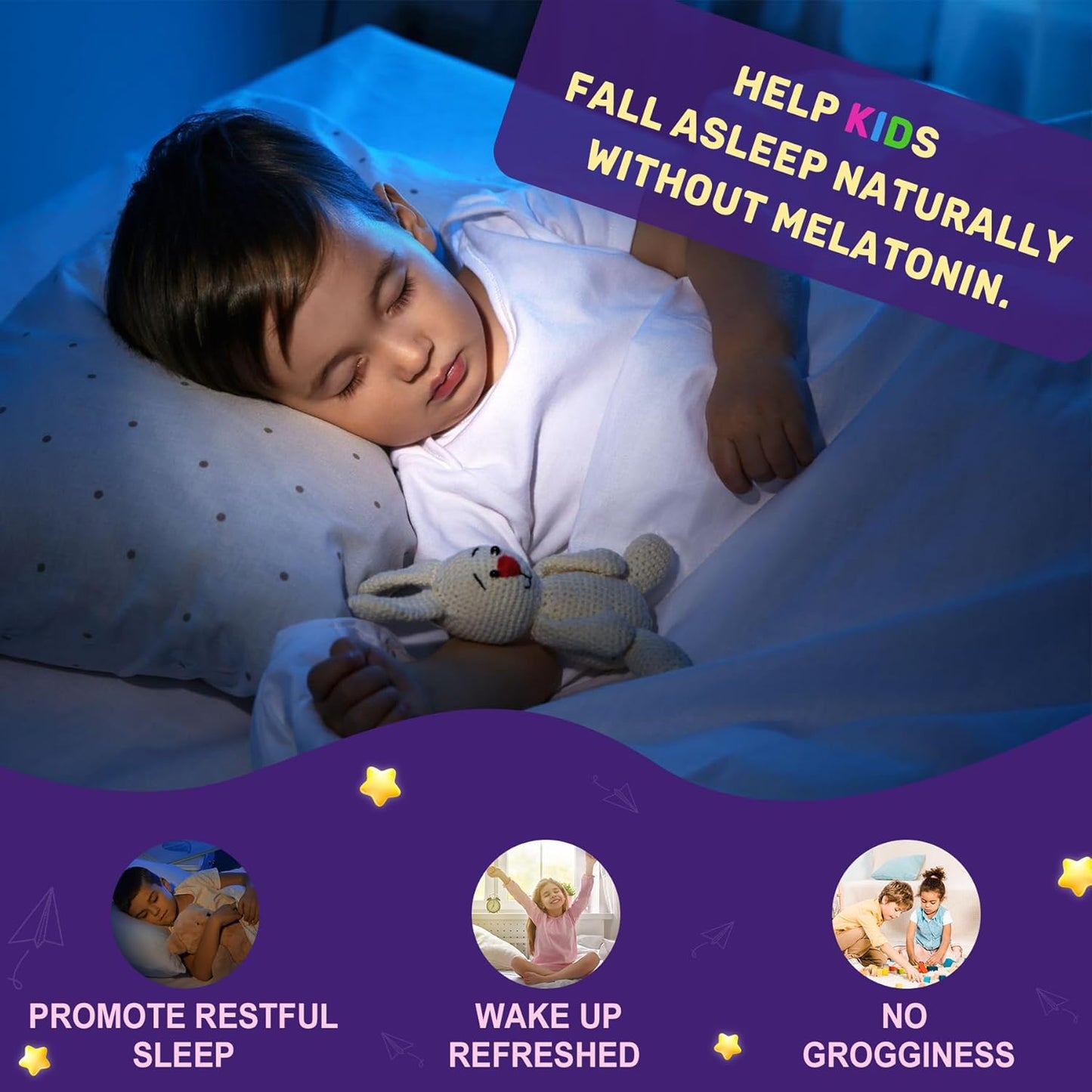 LILICARE Kids Sleep Gummies with 5HTP and Magnesium Glycinate for Better Sleep