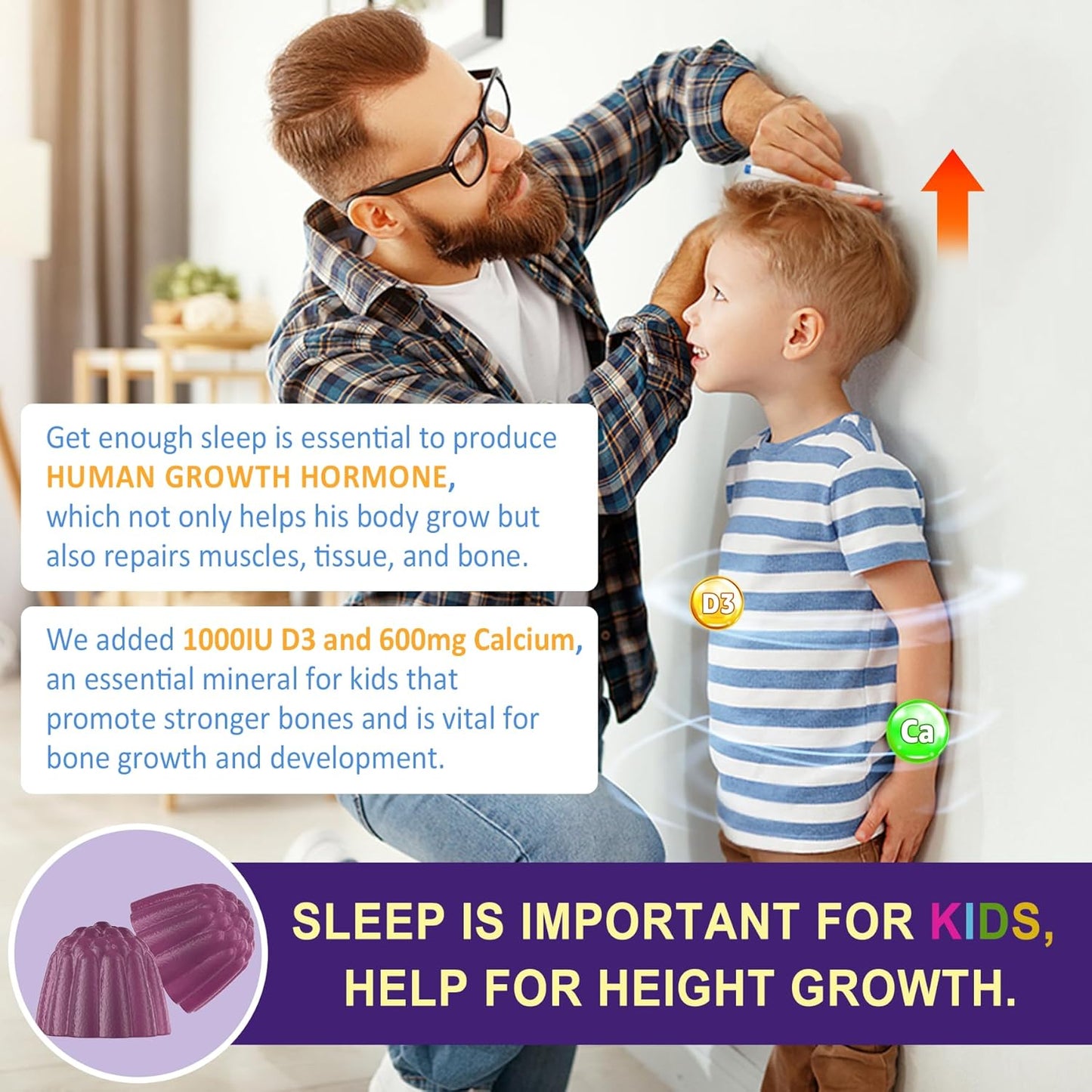 LILICARE Kids Sleep Gummies with 5HTP and Magnesium Glycinate for Better Sleep