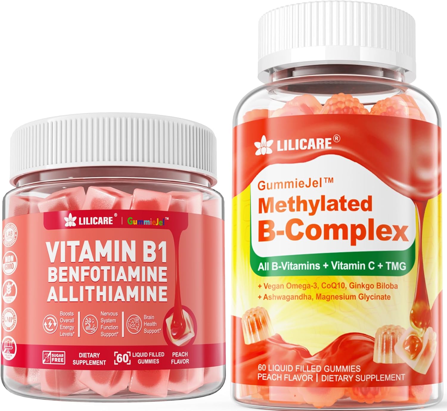 LILICARE Vitamin B Complex Gummies with Vitamin B1 for Daily Health Support