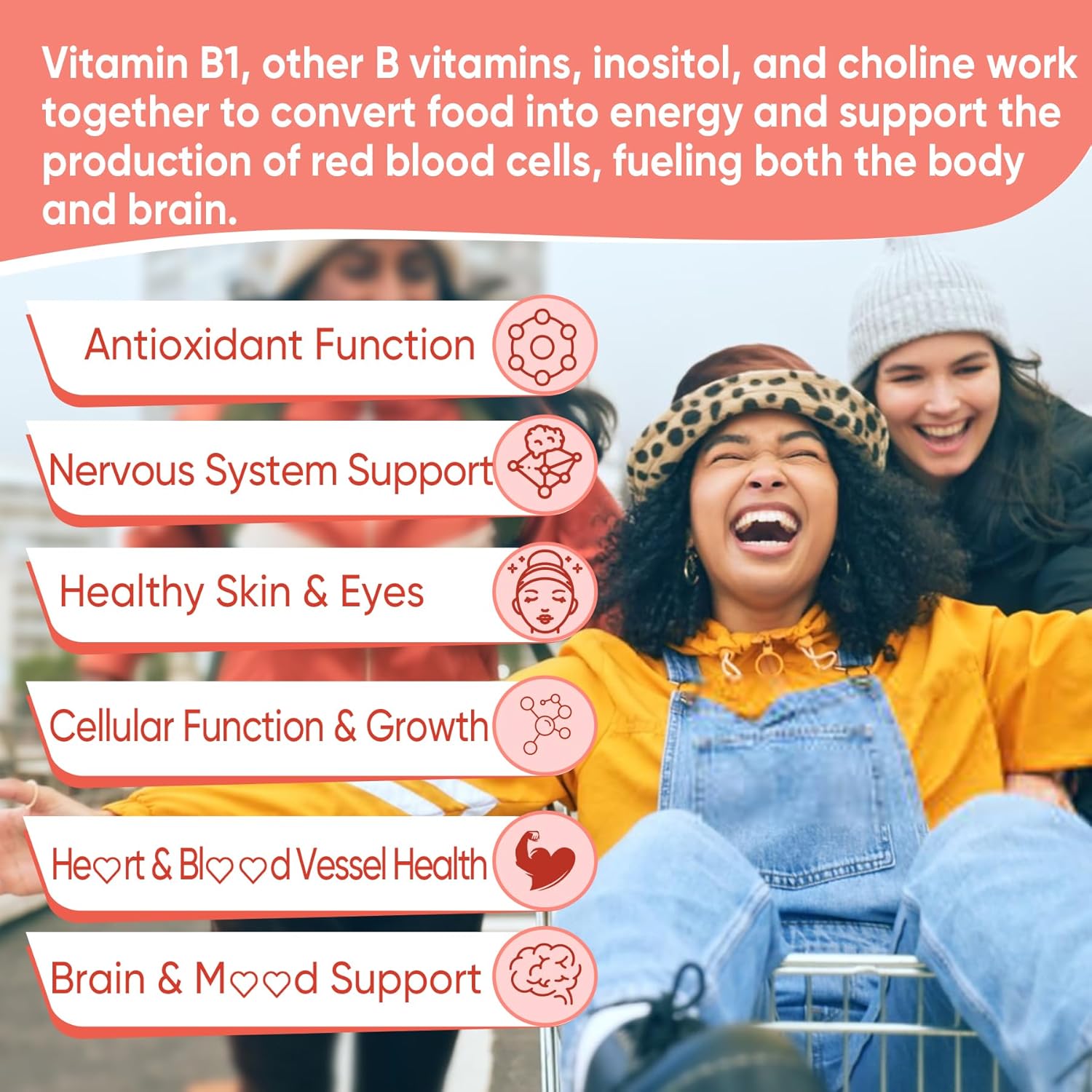 LILICARE Vitamin B Complex Gummies with Vitamin B1 for Daily Health Support