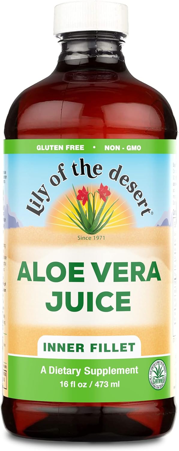 Lily Of The Desert Aloe Vera Juice Inner Fillet, Vegan Dietary Support, Gluten Free Digestive Aid - 16 Fl Oz