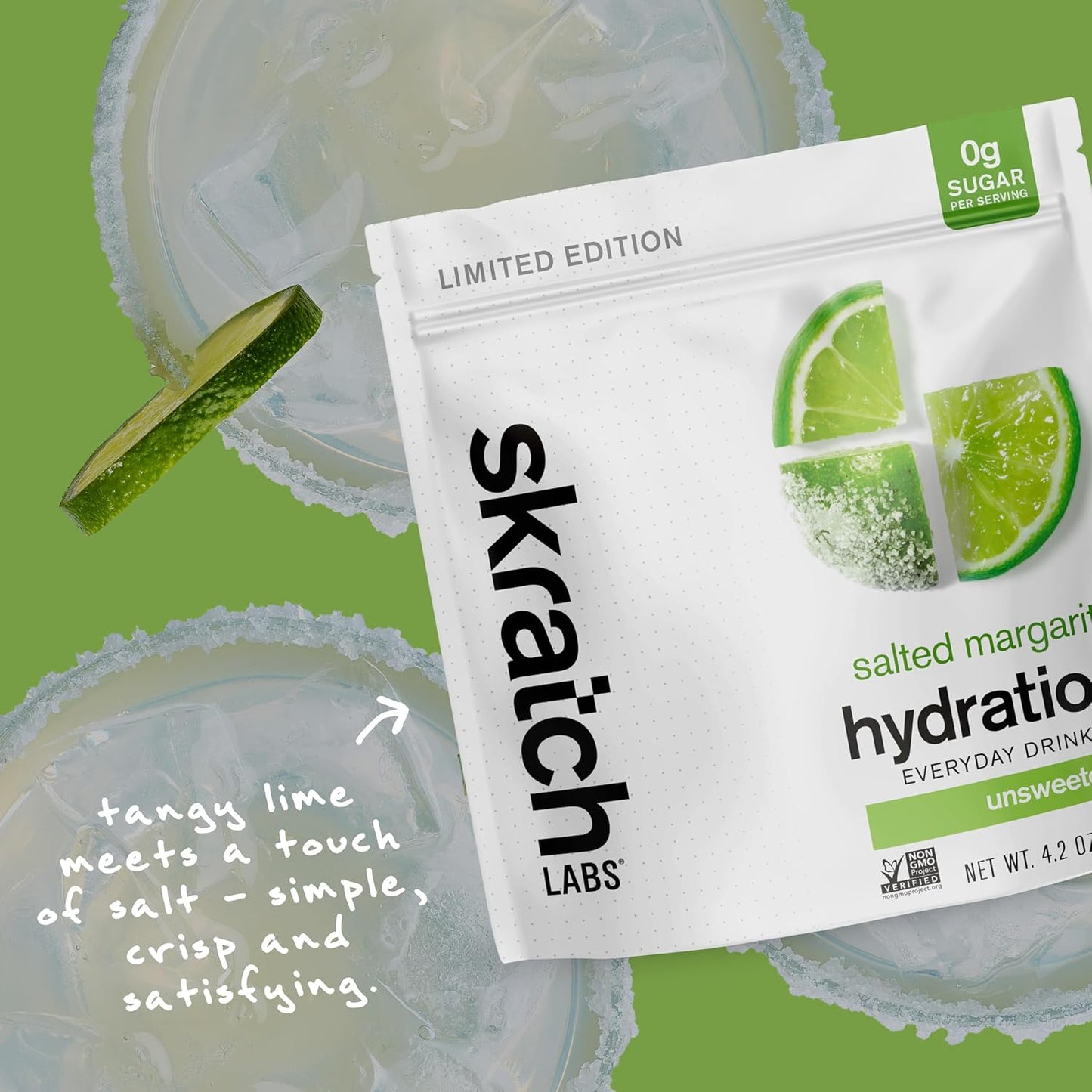 Limited Edition Skratch Labs Salted Margarita Electrolyte Powder - Unsweetened Hydration Mix - 30 Servings - Keto, Paleo, Vegan, Non-GMO