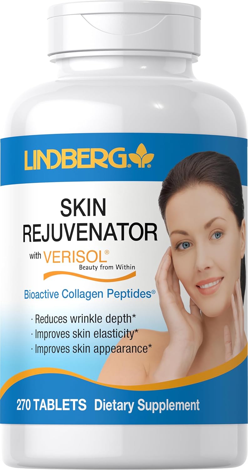 Lindberg Collagen Peptides Supplement | 270 Tablets | Promotes Healthy Hair, Skin, and Nails | Skin Rejuvenator with Verisol